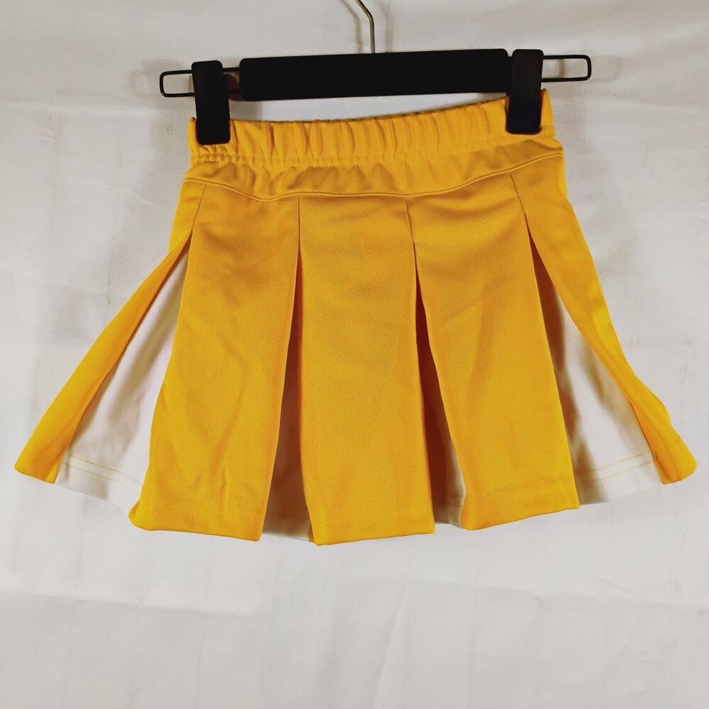 AUGUSTA Sportswear Girls Youth Yellow and White Cheerleading Skirt Size Small